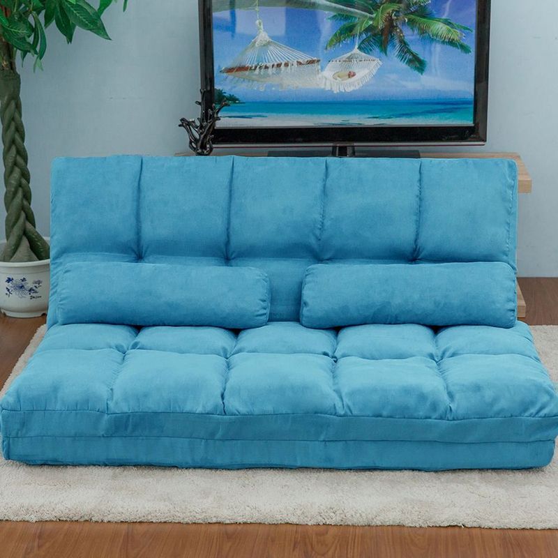 Double Chaise Lounge Sofa Floor Couch And Sofa With Two Pillows_voghion.com
