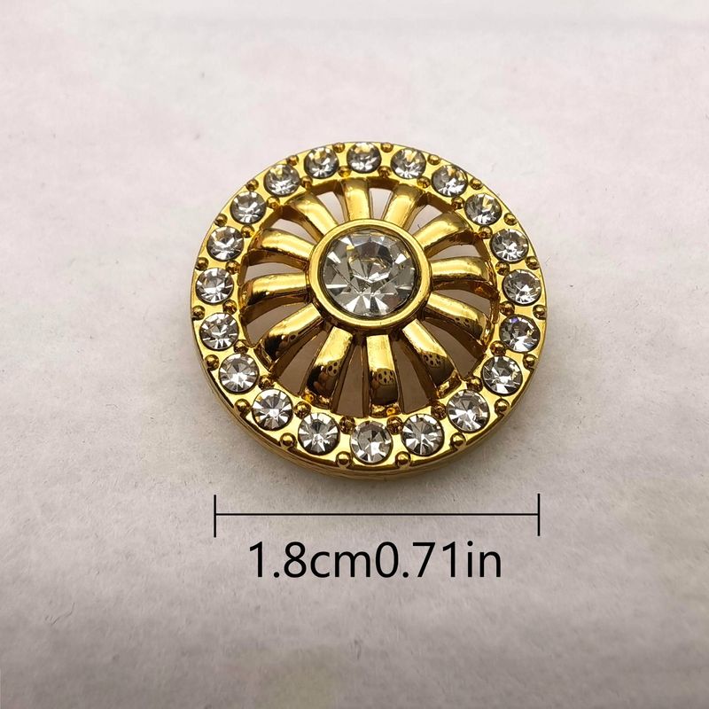 6pcs Stylish And Exquisite Xiaoxiangfeng Metal Button Cufflinks, Diamond-encrusted, Suitable For Suits, Dresses, Knitwear, DIY Sewing Accessories_voghion.com
