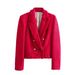 Women's clothing 2023 autumn new item texture double breasted temperament suit jacket long sleeved_voghion.com