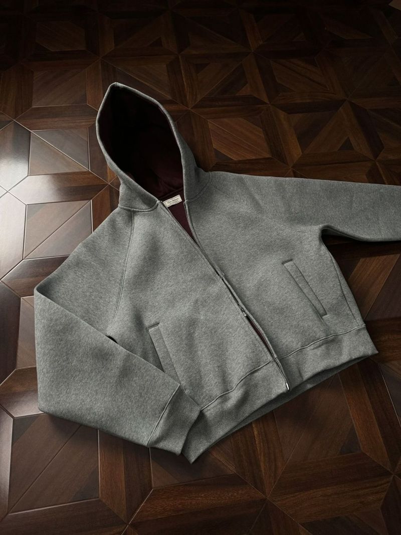 American Style Air Layer Double-Sided Wear Short Hooded Sweatshirt For Men Autumn 640g Boxy Fit Red Inner Jacket_voghion.com