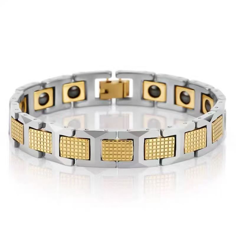 Tungsten Steel Trendy Jewelry Fashion Simple Men's Bracelet_voghion.com