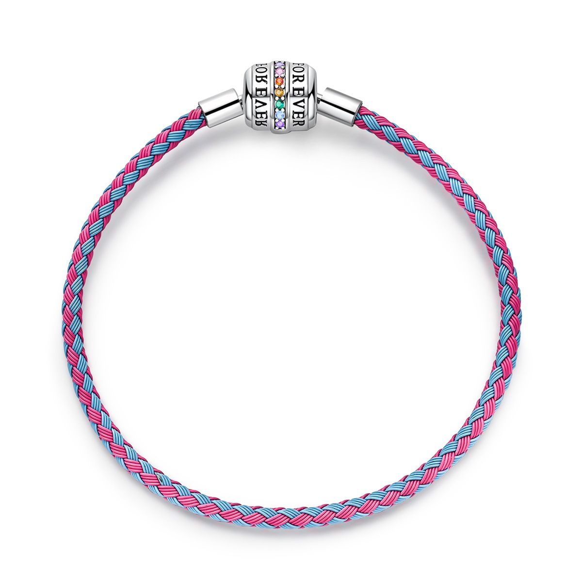 Braccialetto fai da te con ciondolo a forma di quadrifoglio fortunato, con conchiglia blu, in argento placcato in rame, per donna_voghion.com