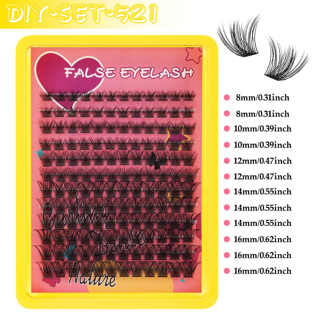 Beleza Saúde Diy Cílios Postiços Extensão Terno Único Cluster Cabelo 240 Clusters Grosso Enrolado Grande Olho D Cílios Enrolados_voghion.com