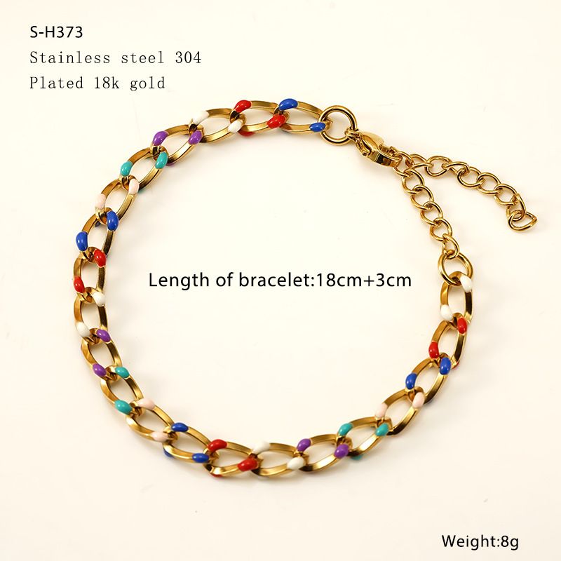 Bracciale unisex in acciaio al titanio, versatile, di alta qualità, cubano, in smalto colorato, 2024_voghion.com