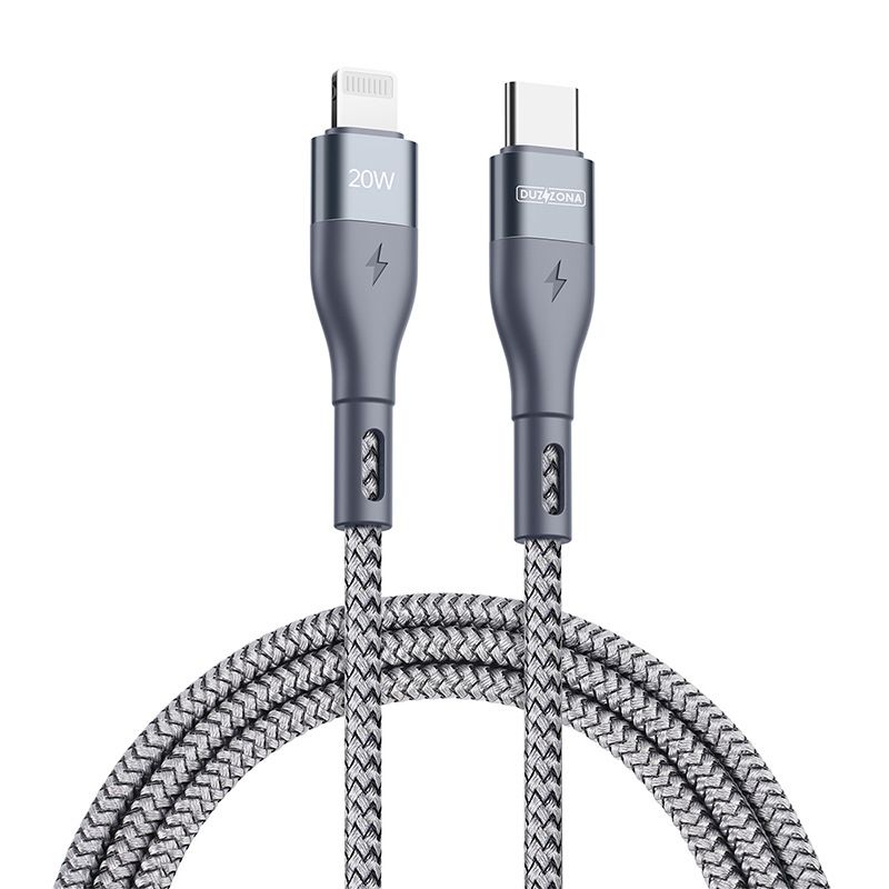 Nylonflettet PD20W mobiltelefon hurtigladekabel Type-C ladekabel for iPhone_voghion.com