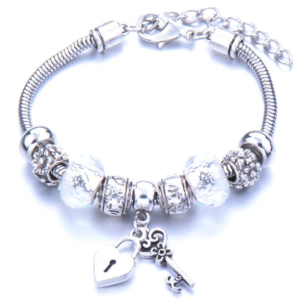 Bracciale da donna con perline di vetro sfaccettate in cristallo intarsiate con diamanti_voghion.com