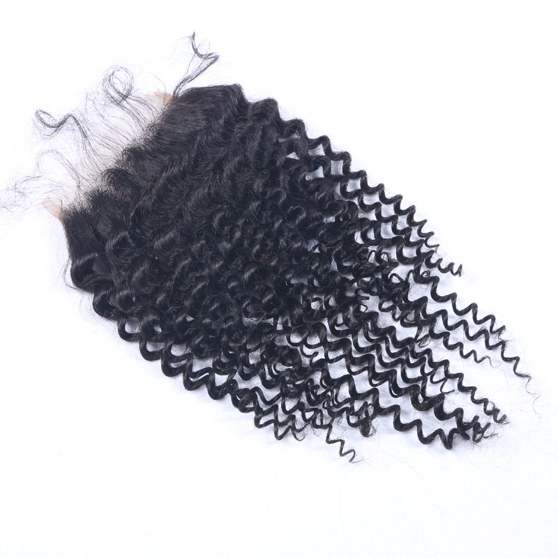 4x4 Human Hair Jerry Curly Closure Pre Plucked with Baby Hair 150% Density Virgin Brazilian Human Hair Closure_voghion.com