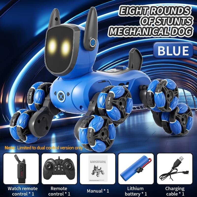 New Small Mini Eight Wheel Multi Function Remote Control Robot Dog Intelligent Dual Control Parent Child Interactive Toy_voghion.com
