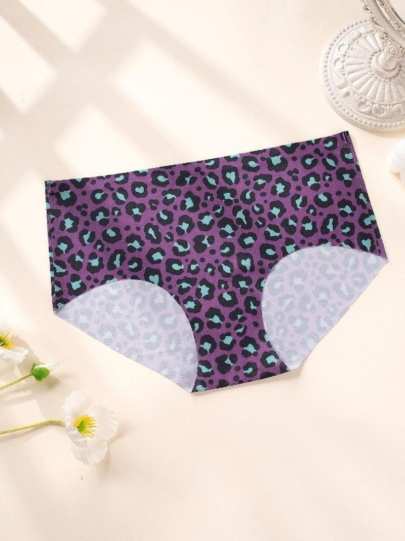 Underwear & Sleepwears Leopard Print Sexy Pure Seamless Underwear One Piece Ice Silk Quick Drying Mid Waist Briefs Sports Fitness_voghion.com