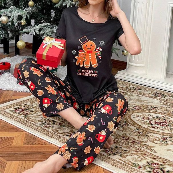 Pantalon de pyjama imprimé dessin animé pour femme – Pantalon long doux et respirant pour dormir, se détendre et porter au quotidien._voghion.com