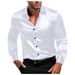 Camicia da uomo lucida, casual, sottile, a maniche lunghe, scorrevole, di alta qualità, con colletto alto, tinta unita, 2025_voghion.com