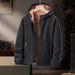 Men's Heavyweight Fleece Jacket – Sherpa-Lined Zip-Up Hoodie For Winter (Black, Army Green, Caramel, Navy Blue)_voghion.com