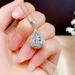 Women's Jewelry Large Carat Super Flash Water Drop Pear Shaped D Grade Moissanite Pendant 3 5 Carat Moissanite Necklace_voghion.com