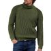 2024 Autumn Winter New High Collar Solid Color Long Sleeve Knitted Plus Size Sweater Men's Clothing_voghion.com