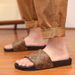 Slippers Men In Summer, One Line Drag, Light , Casual, Breathable, Soft Bottom, Lightweight, Size 47 Slippers For_voghion.com
