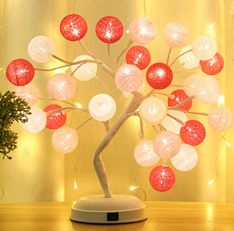 Romantic Rose Tree Light – 30-LED Floral Night Lamp With USB/Battery Power, Adjustable Branches For Bedroom, Wedding & Holiday Decor_voghion.com