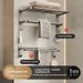 Luxury Foldable Bathroom Set – Gunmetal Grey Aluminum Towel Rack & Shelf Combo (No-Drill Wall Mount, Space-Saving Design)_voghion.com