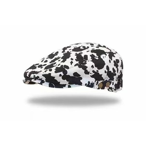 hottie Leopard Print Avant-garde Women's Summer Thinni Design Fashion Beret Duck Tongue Cap_voghion.com