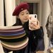 Vendita calda francese donne berretti di lana artista raso foderato inverno berretto cappello retrò semplice elegante signora autunno cappelli Gorras Invierno_voghion.com