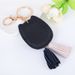 Porte-clés de voiture en cuir avec pompon en forme de tête de chat, style créatif, pendentif pour sac à main pour femme_voghion.com