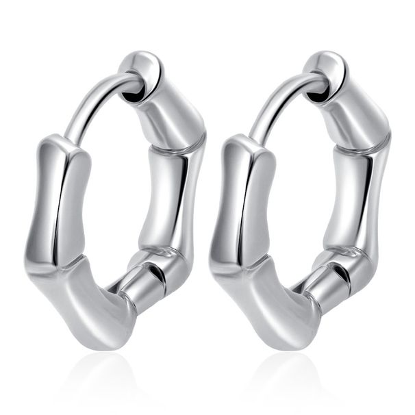 Orecchini a clip in acciaio inossidabile con motivo geometrico europeo e americano, semplici orecchini alla moda di nicchia all'ingrosso per le donne_voghion.com