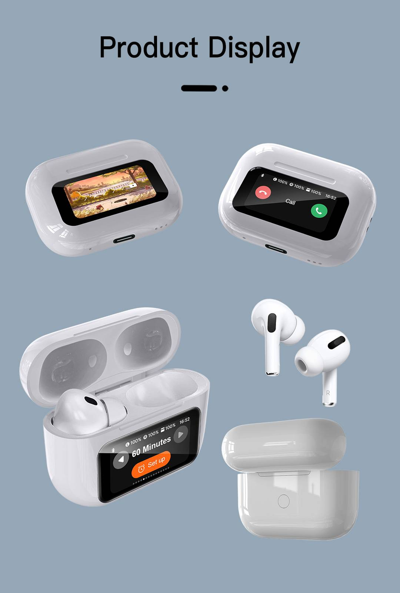 Wireless earphones with intelligent touch charging case, deep bass stereo earbuds, and microphone_voghion.com