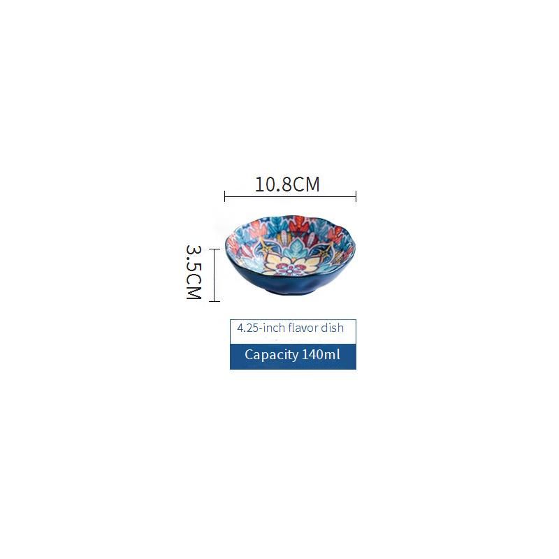 Baroque Style Ceramic Dinnerware Set - 16-Piece Handled Bowls & Plates For Rice & Soup_voghion.com