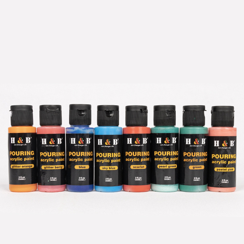 Oil Paints 12 Color Fluid Paint Pouring Acrylic Paint 60ml Fluid Painting Fluid Bear Special Paint Painting Set Bottle_voghion.com