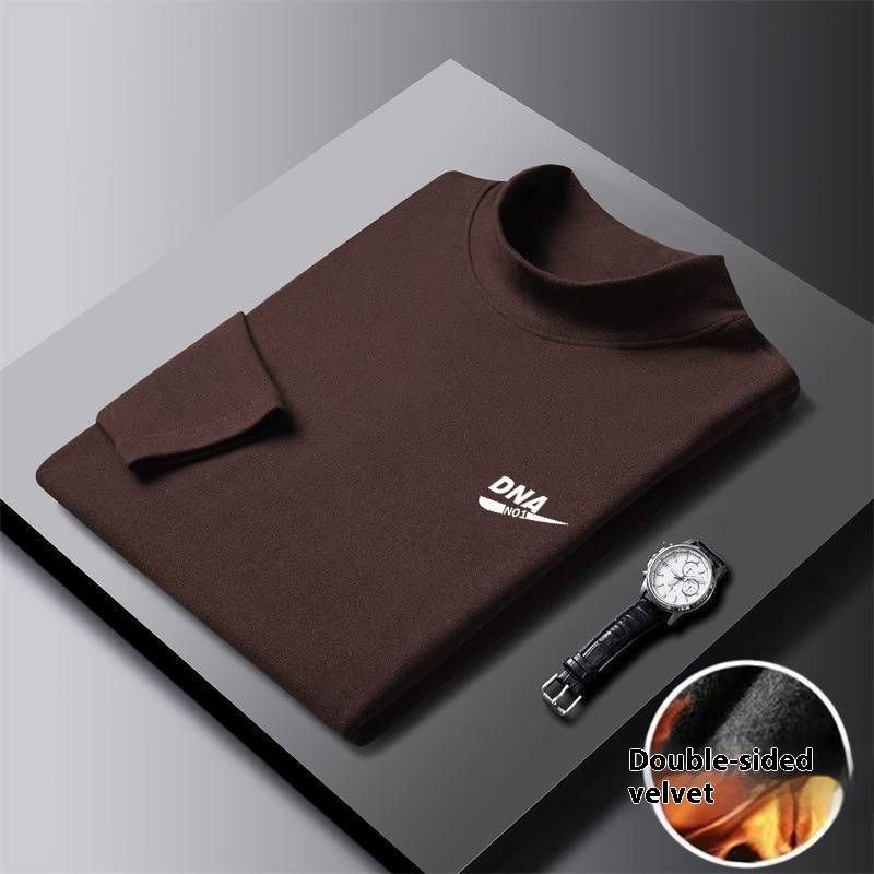 ​Men's Double-Layer Thermal High-Neck Knit Sweater - Warm Winter Base Layer & Casual Long Sleeve Top (Available In 7 Sizes, Soft Acrylic Fabric)​_voghion.com