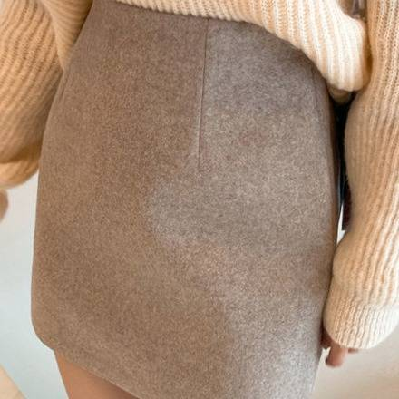 K Woolen A-line Skirt For Women, New High-Waist, Drape Pleated, Slimming, Thickened, Short Sk_voghion.com