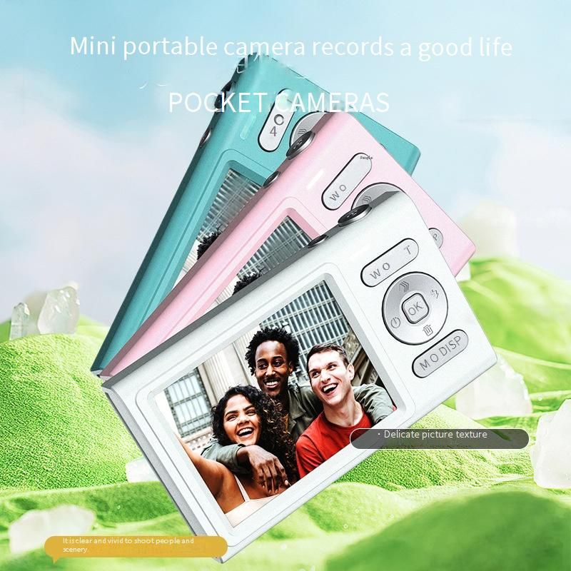 Appareil photo numérique rétro CCD pour étudiants - Caméra selfie HD 24 MP avec zoom 16x, écran LCD 2,8", léger et portable_voghion.com
