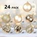 Lillian In Stock 6cm 24 Champagne Irregular Hanging Ornaments Set Christmas Tree Decoration Balls_voghion.com