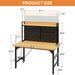 48''Adjustable Workbench With Pegboard, Heavy Duty Wooden Desktop Workbench With Wheels, 1600 Lb. Load Capacity, Rolling Workbench With AC/USB Outlet, Hooks, Shelf, For Garage, Workshop, Office, Home._voghion.com