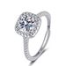 S Sterling Silver D Color One Carat Moissanite Strand Empty Square Bag Ring Movable Classic Four Claw _voghion.com