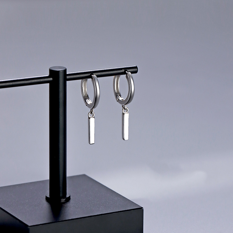 Piccoli orecchini a barretta in argento per donna, orecchini dallo stile semplice e alla moda, personalità di nicchia, design versatile,_voghion.com