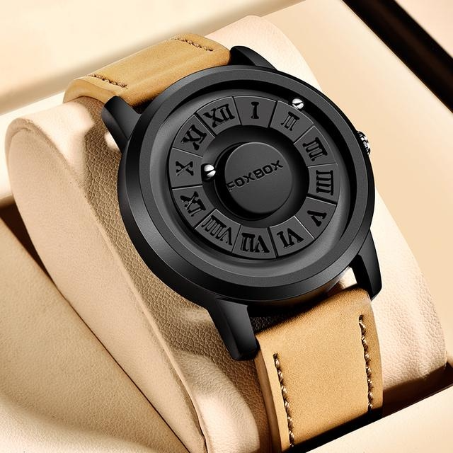 OLEVS Top Brand Luxury Watches Creative Stainless Steel Band Scrolling Beads Quartz Watch for Men Magnetic Force Waterproof Clock_voghion.com