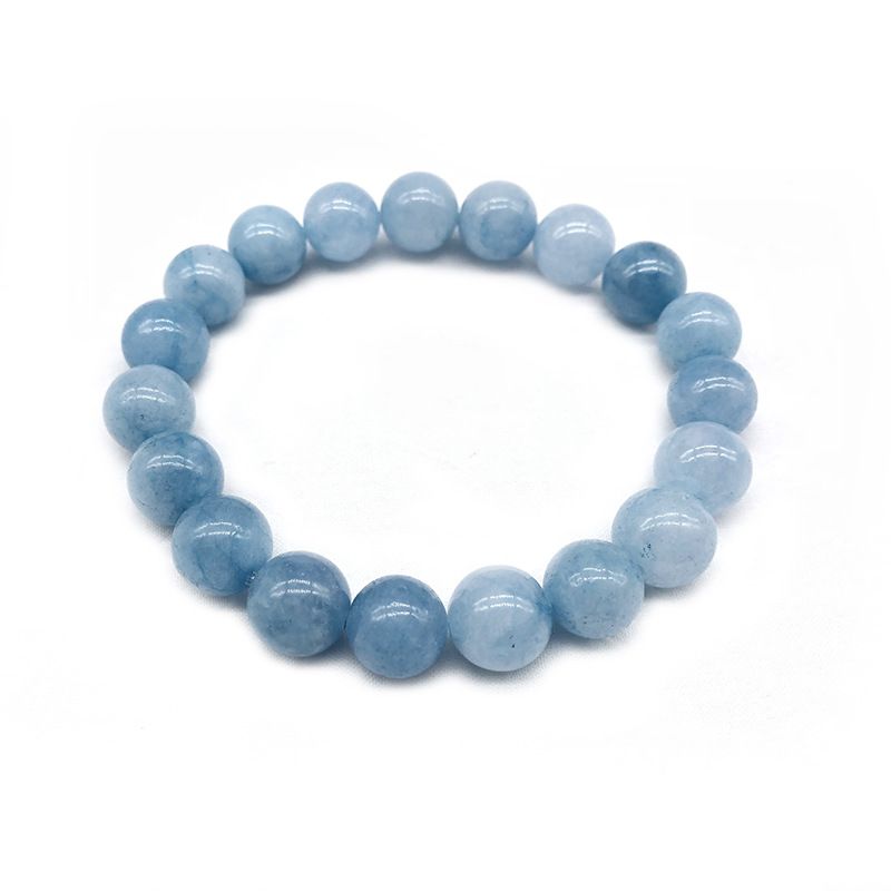 Trend Sea Blue Jade Chalcedony Bracelet Night Market Fresh Simple Fashion Stone Bracelet_voghion.com