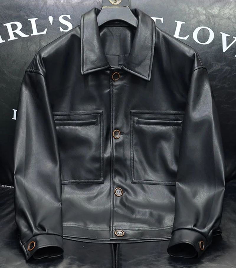 2024 Spring New European Station Tide Brand Handsome Motorcycle Leather Jacket Men High Quality Fashionable Trendy Coat_voghion.com