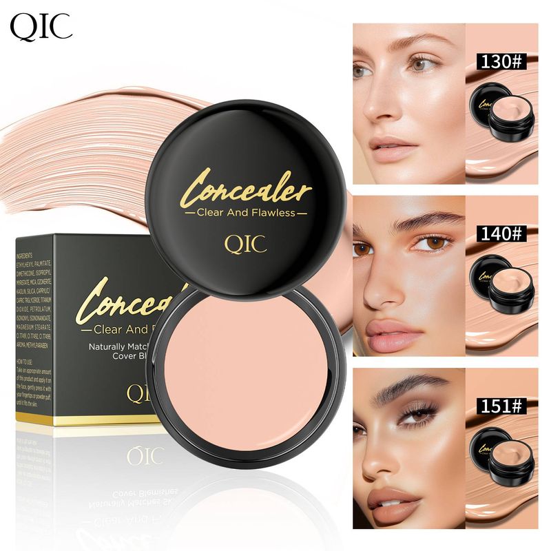 QIC Concealer zum Abdecken von Tattoos, Flecken, Akne, schwarzen Kreisen, versteckten Poren, Concealer, dreifarbiger Concealer-Platte_voghion.com