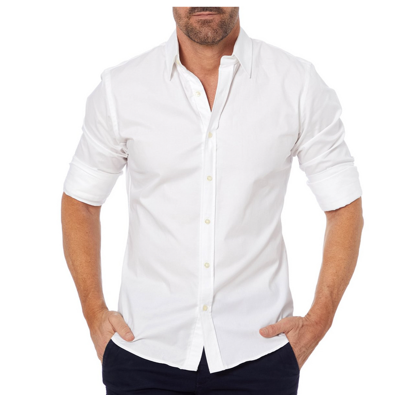 Men's Clothing Business Casual Shirt Slim Fit Business Zipper Design Shirts_voghion.com