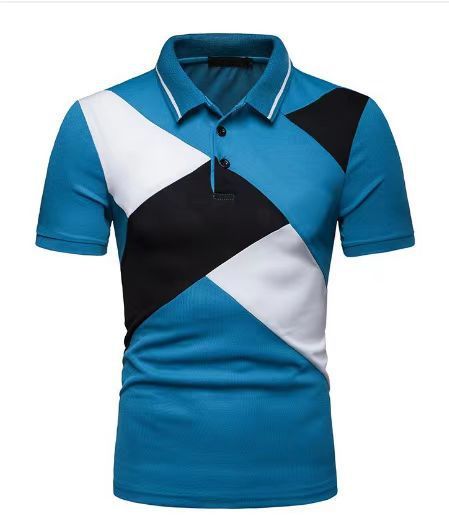 Mode för män Casual Pikétröja Lapel Dragkedja Kortärmad T-shirt Herr T-shirt_voghion.com