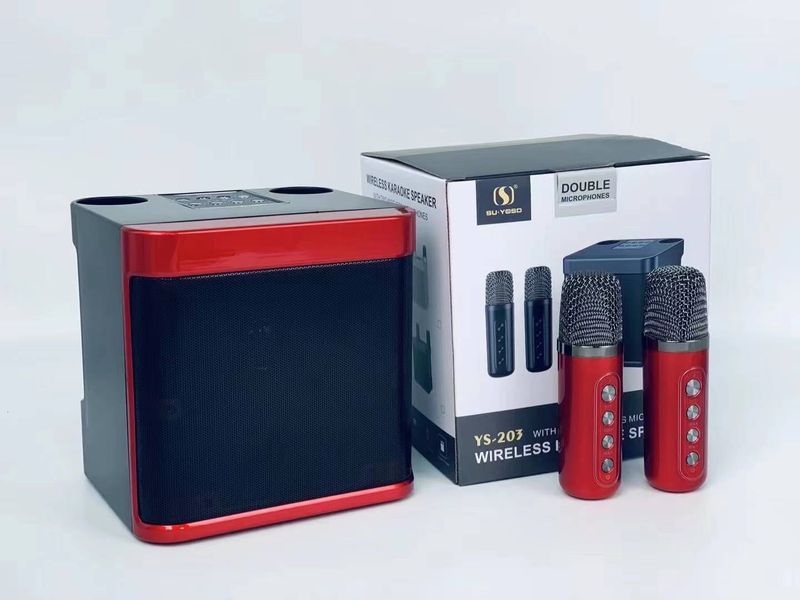 YS-203 nouveau haut-parleur de microphone Bluetooth sans fil, KTV domestique, microphone de karaoké mobile, système audio intégré_voghion.com