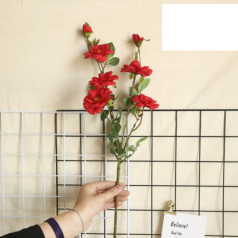 Rose rose peach blossom Chinese artificial flower manufacturer home decoration wedding bouquet flower wall artificial flower MW15188_voghion.com