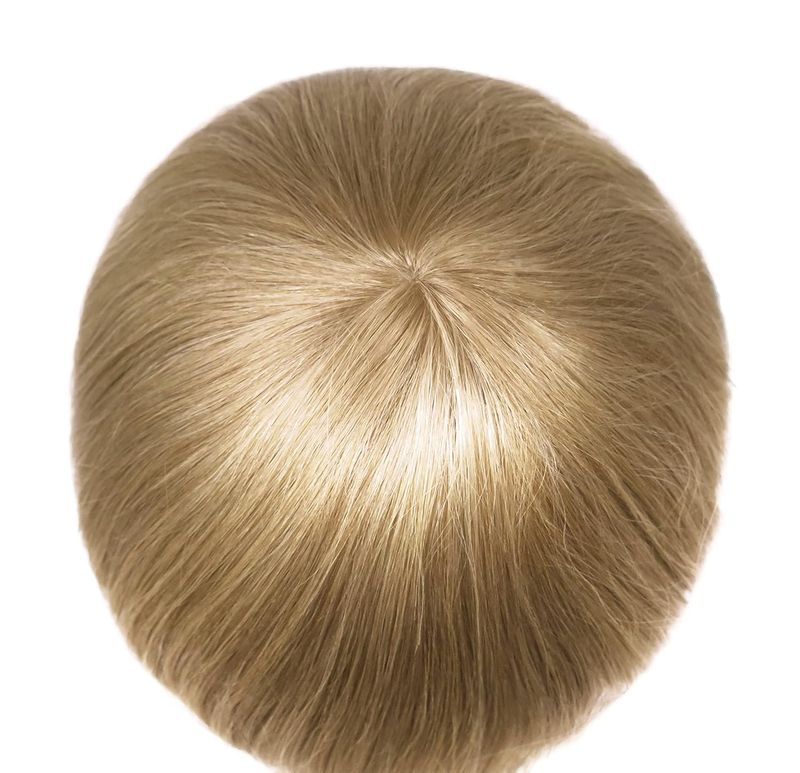 Euro Injection Toupee For Men 100% European Virgin Human Hair Pieces Injection Thin Skin Base Hair Replacement System Men Wigs Blonde Color #613_voghion.com