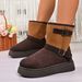 Winter Women's Warm Snow Boots With A Two-tone Design And Thickened Women's Shoes_voghion.com