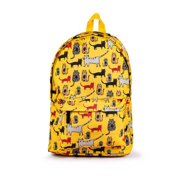 Biggdesign Cats Yellow Backpack_voghion.com