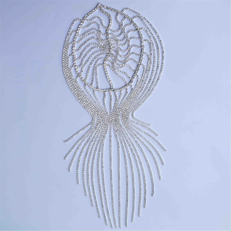Fashion accessories with exaggerated personality, rhinestone long tassel headband, punk chain, hair chain_voghion.com