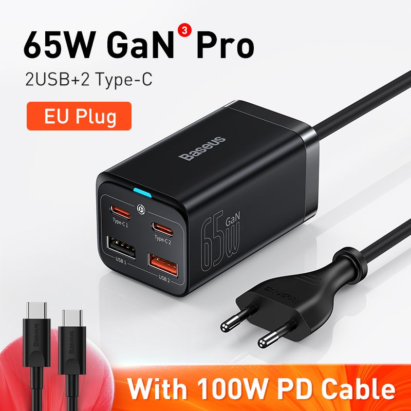 Unbeatable Quality Baseus 100W Gan Laptop Desktop Charger Conforming To European Standard For Book Iphone14pro Max EU Plug_voghion.com