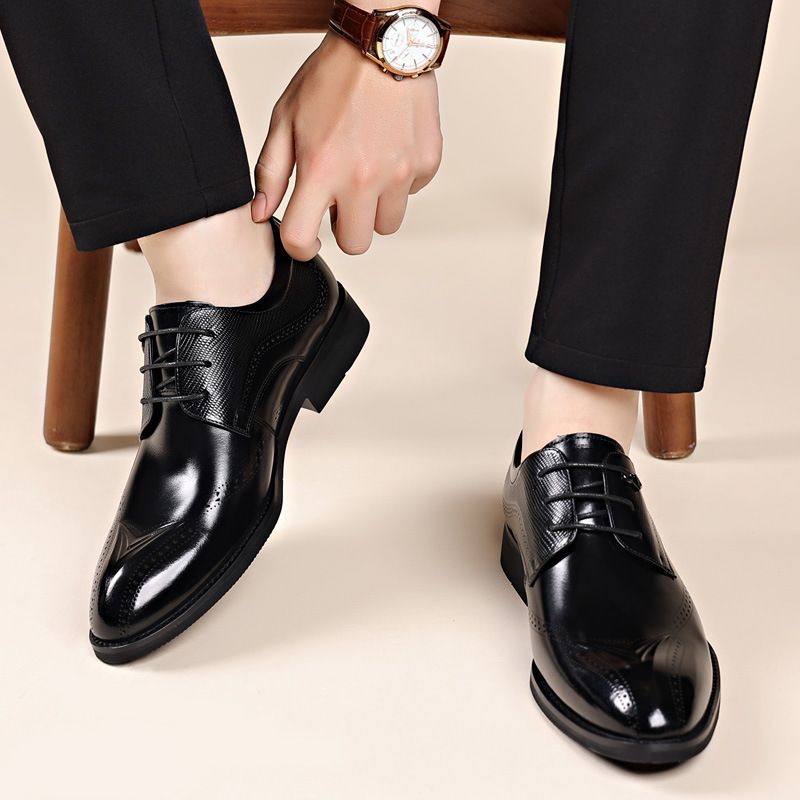 Neue Business-Kleid-Schuhe für Herren aus weichem Leder mit atmungsaktiver Sohle, britische Herrenschuhe, Pendlerschuhe aus Rindsleder_voghion.com