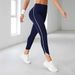 Pantaloni sportivi da donna a vita alta con orlo laterale, pantaloni lunghi con sollevamento fianchi e modellamento addome, pantaloni da yoga_voghion.com